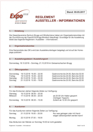 Aussteller-Reglement
